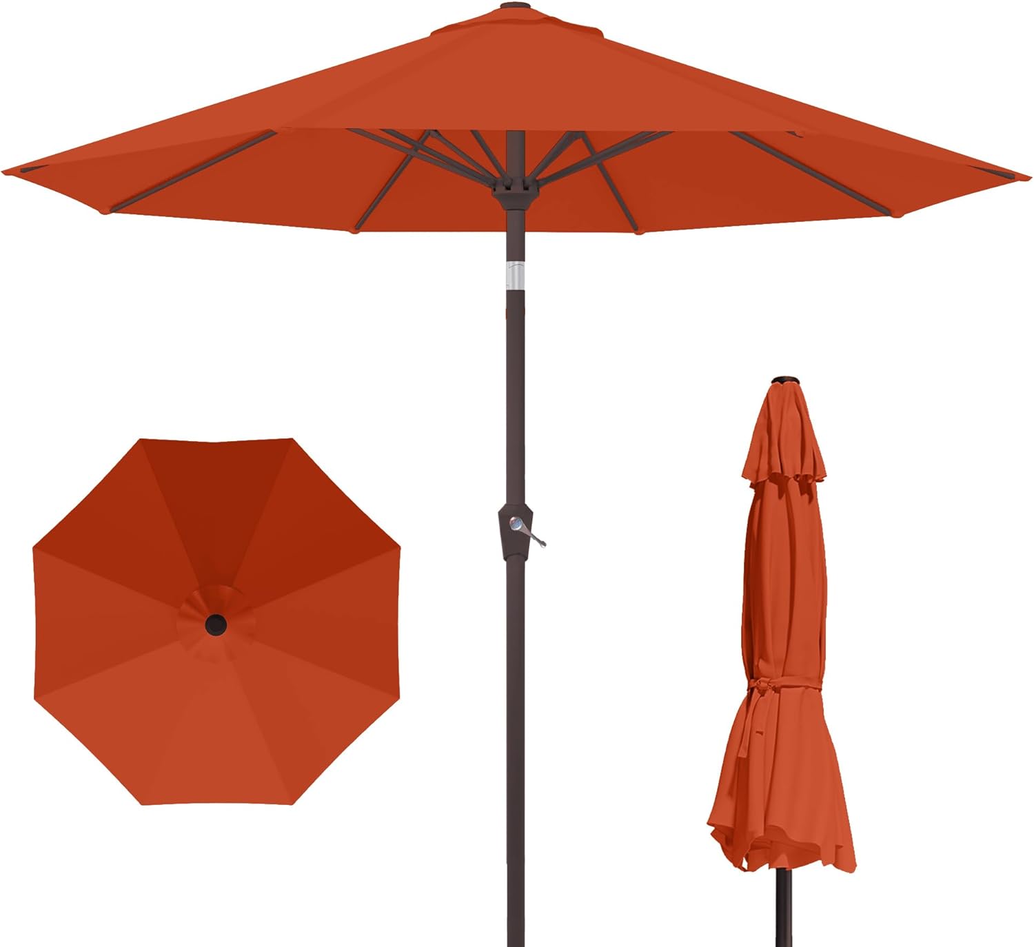 10FT Patio Umbrella with Push Button Tilt and Crank for Shade