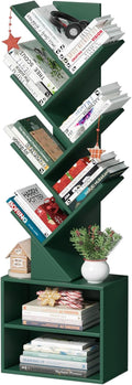 10 Tier Tree Bookshelf for Narrow Space - Tall Storage Organizer