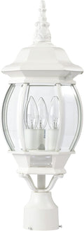 NUVO Lighting Traditional Three Light Post Mount - Classic White