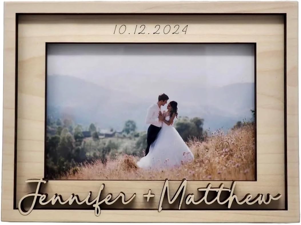 Personalized Wedding Picture Frame for Engagement or Anniversary