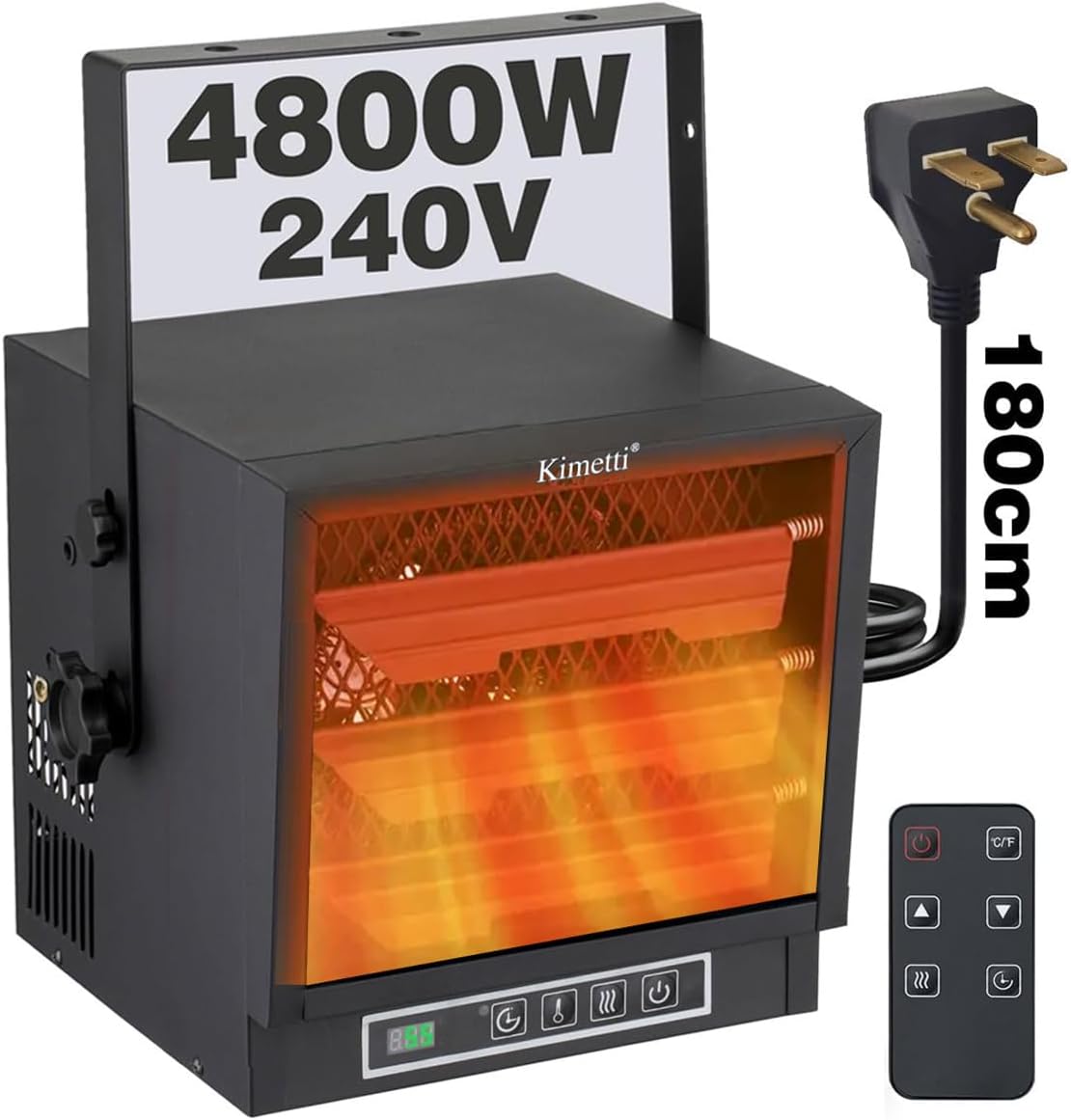 Efficient 4800W Electric Garage Heater with Thermostat