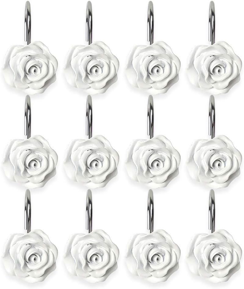 Rustproof Rose Shower Hooks Set