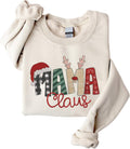 Women's POPPOP Christmas Claus Embroidery Sweatshirt - Soft Cotton