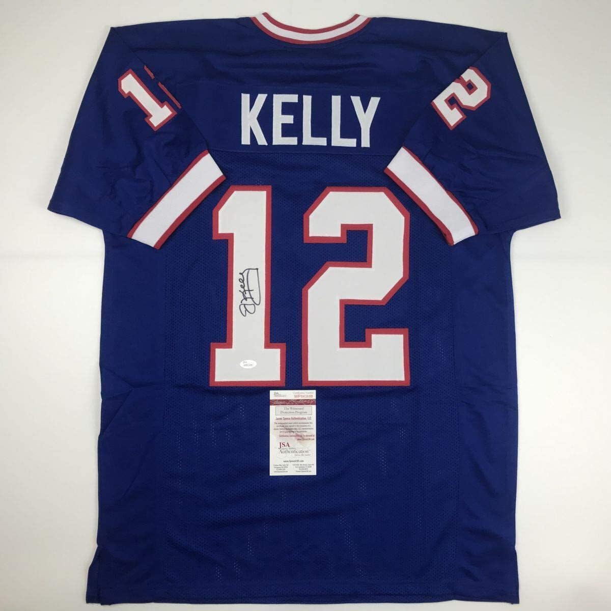 Autographed Jim Kelly Buffalo Blue Football Jersey with JSA COA