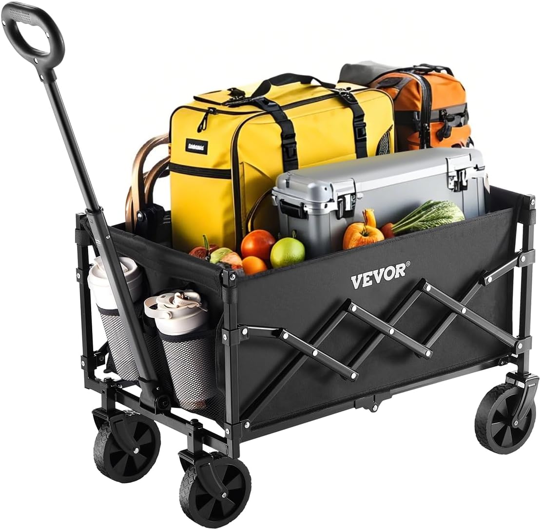VEVOR Collapsible Folding Wagon for Grocery Shopping and More