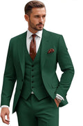 3 Piece Suits for Men Wedding Slim Fit Two Button Peak Lapel - Sharp