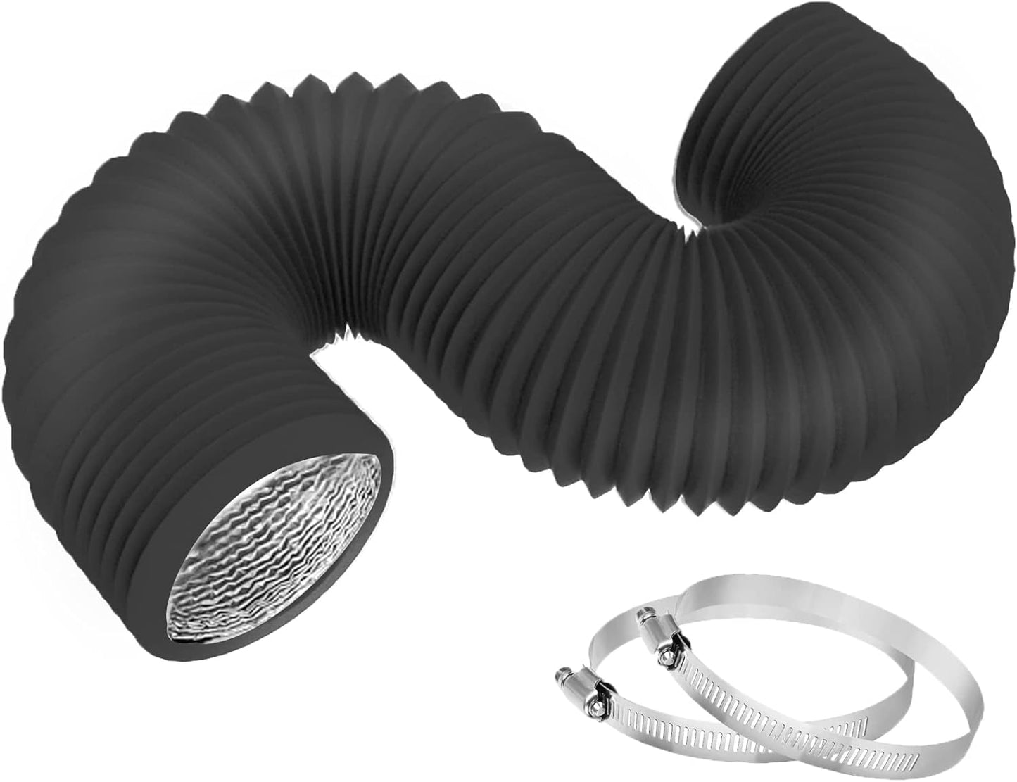 Insulated 8ft Dryer Vent Hose w/ Clamps - TEAIERXY