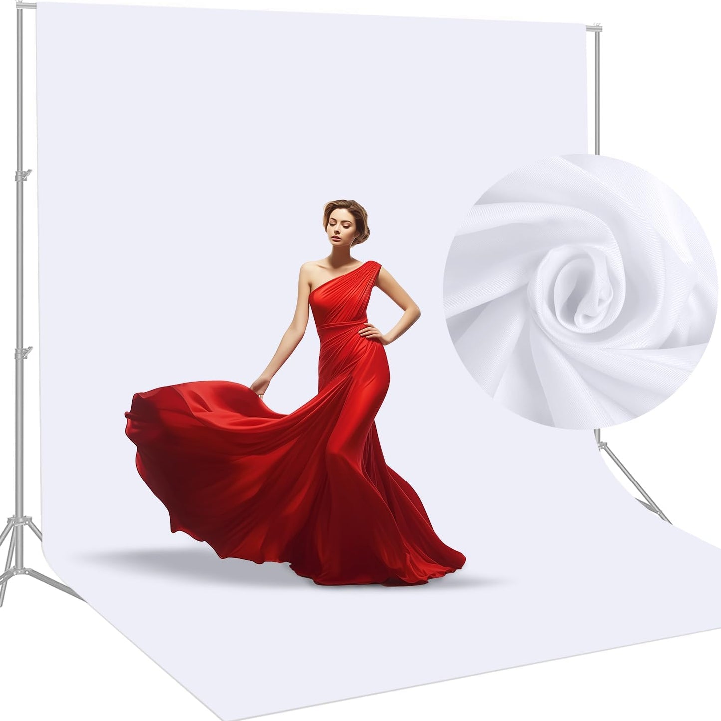 Pure White Zoom Backdrop 10x12 FT by Aimosen