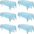Light Blue Tablecloths for 8 ft Rectangle Tables - Pack of 6