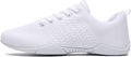Girls White Cheerleading Shoes Lightweight Breathable Dance Sneakers