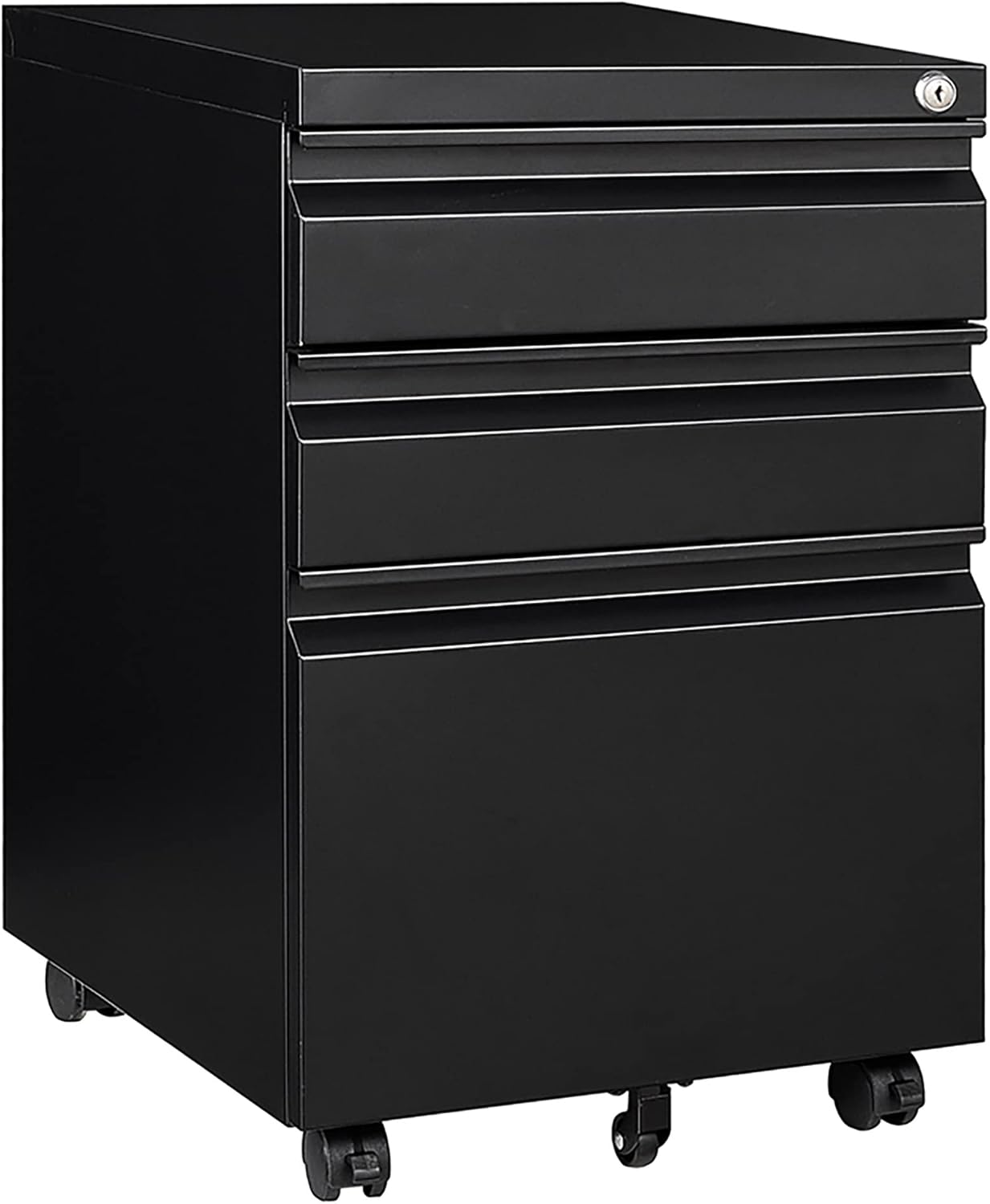 Secure File Storage on Wheels - 3 Drawer Mobile Cabinet