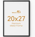 20x27 Aluminum Metal Picture Frame Black - Durable Tempered Glass
