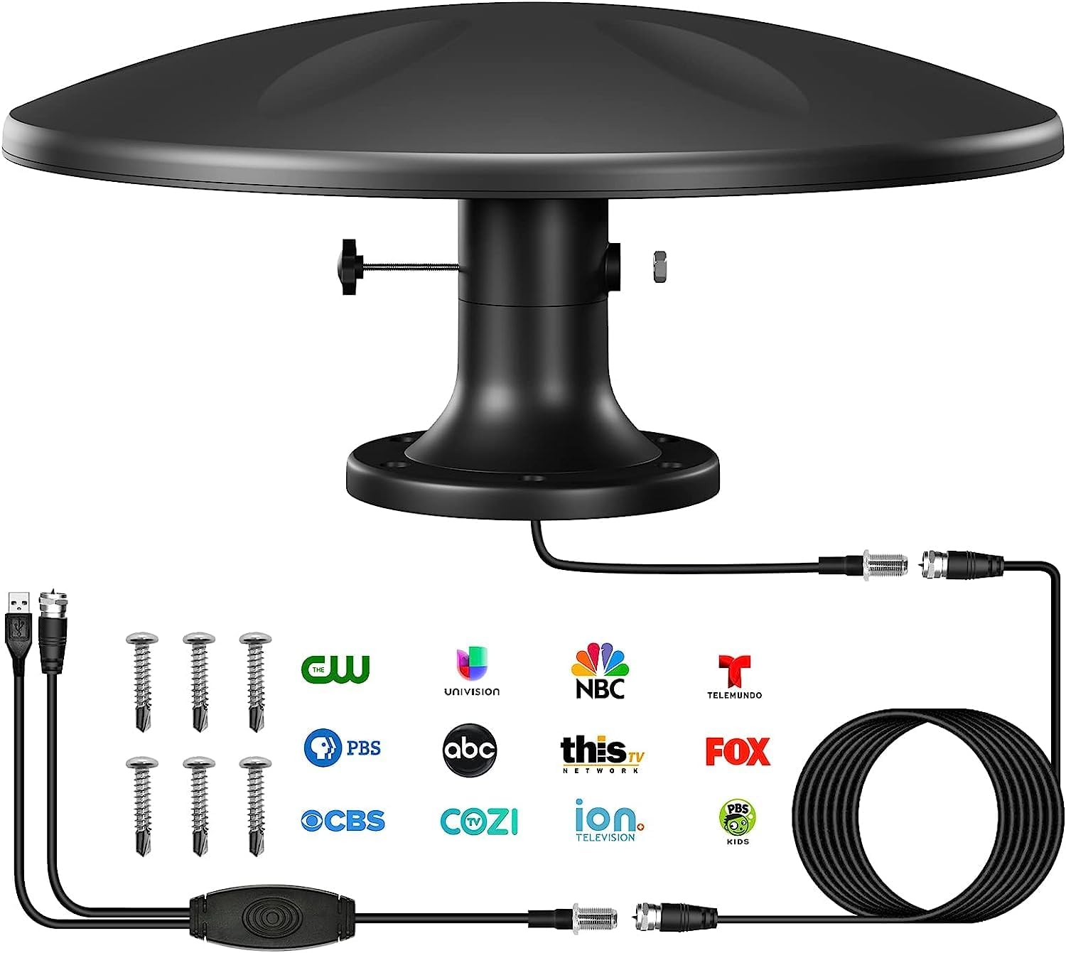 Outdoor TV Antenna with 360 Omni-Directional Reception for 4K