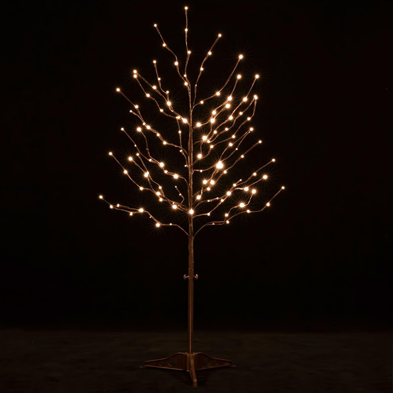 4ft Star Light Tree with 128 Warm White LEDs for Holiday Decor