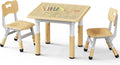 Brelley Kids Table and 2 Chairs Set - Adjustable Graffiti Activity