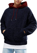 Runcati Mens Fuzzy Sherpa Pullover Hoodie Sweatshirt - Warm Casual