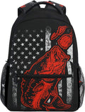 Bass Fishing Lure and American Flag Laptop Backpack - Lightweight
