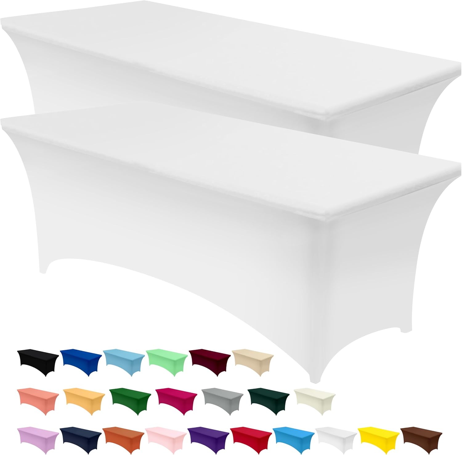Utopia Kitchen Spandex Tablecloth 2 Pack for 8FT Tables