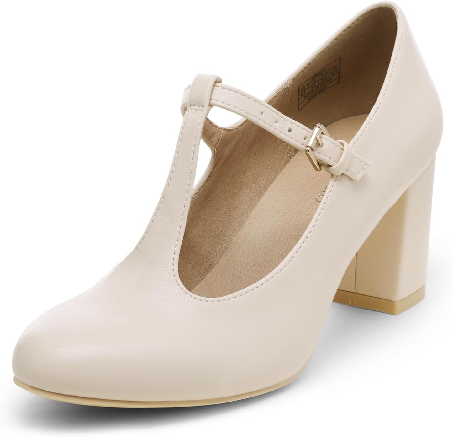 DREAM PAIRS Low Chunky Heels T-Strap Mary Jane Pumps for Women
