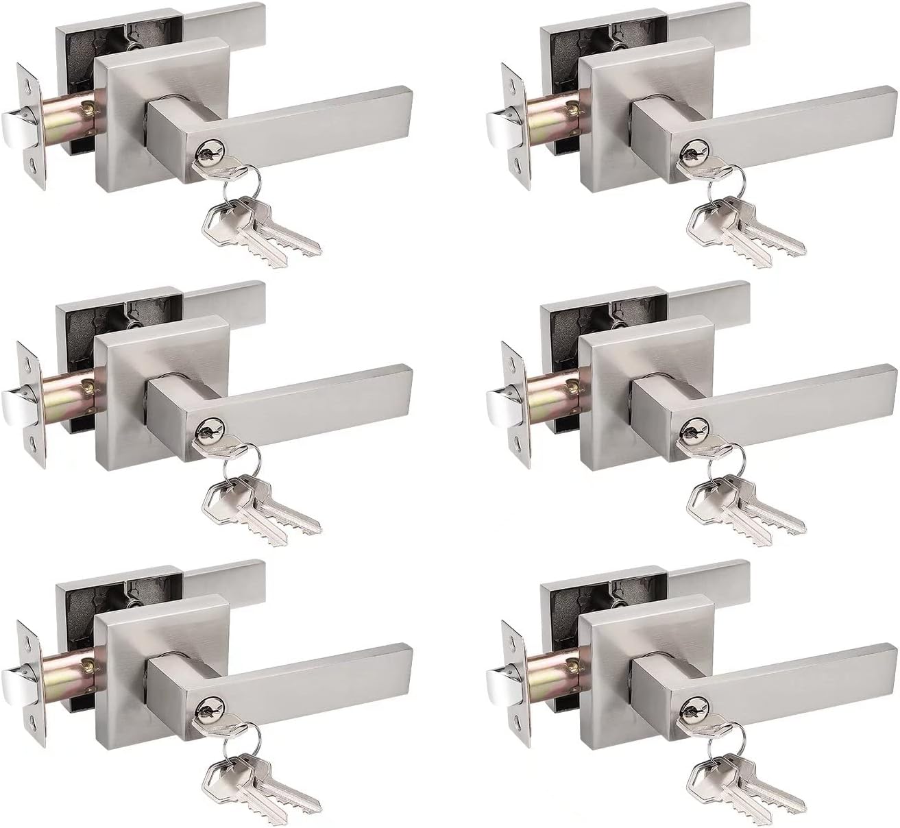 Probrico 6 Pack Satin Nickel Interior Door Lever Lockset Review