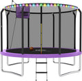 Trampoline Outdoor 10FT Trampoline with LED Lights & Basketball Hoop