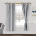 JIUZHEN Silver Grey Velvet Curtains - Elegant Blackout Drapes