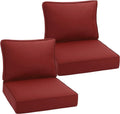 Outdoor Deep Seating Cushion Set 24 in x 24 in - Red, 2-Pack Cushions