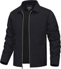 Mens Lightweight Windbreaker Jacket with Laydown Collar - Light Casual