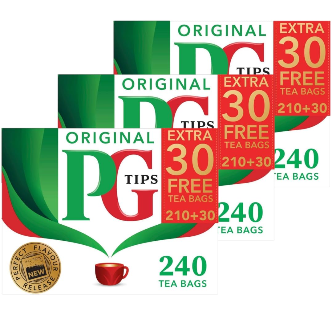 PG Tips Non-Pyramid 240 Bags for a Rich Black Tea Experience