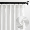 Neutral White Linen Curtains 96 in Pinch Pleated Panels - Light