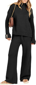 ANRABESS Women's 2 Piece Sweater Lounge Set - Soft Knit Tracksuit