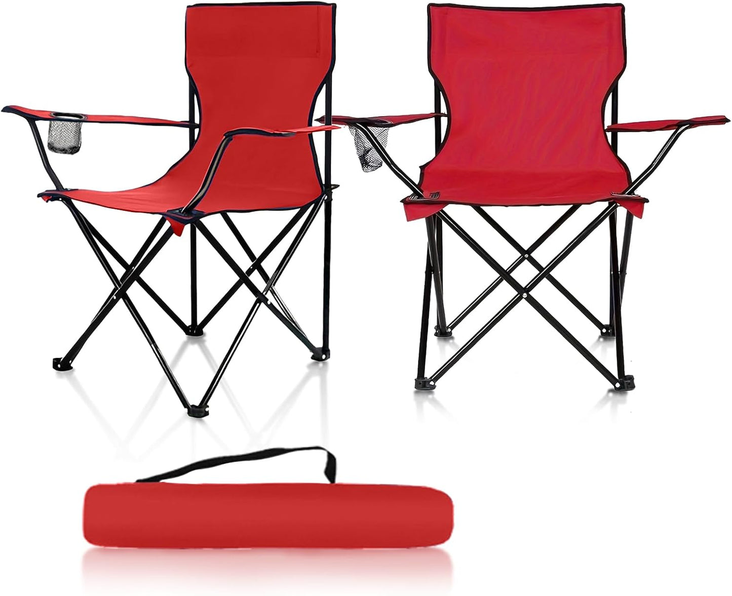 Lightweight Folding Camp Chairs - 2 Pack, Supports 300lbs