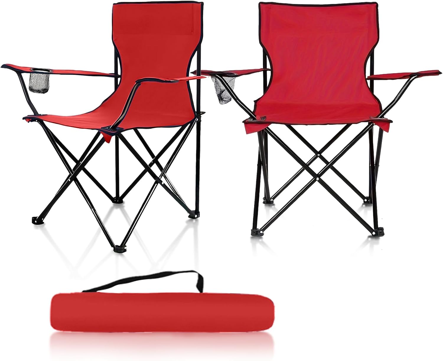 Lightweight Folding Camp Chairs - 2 Pack, Supports 300lbs