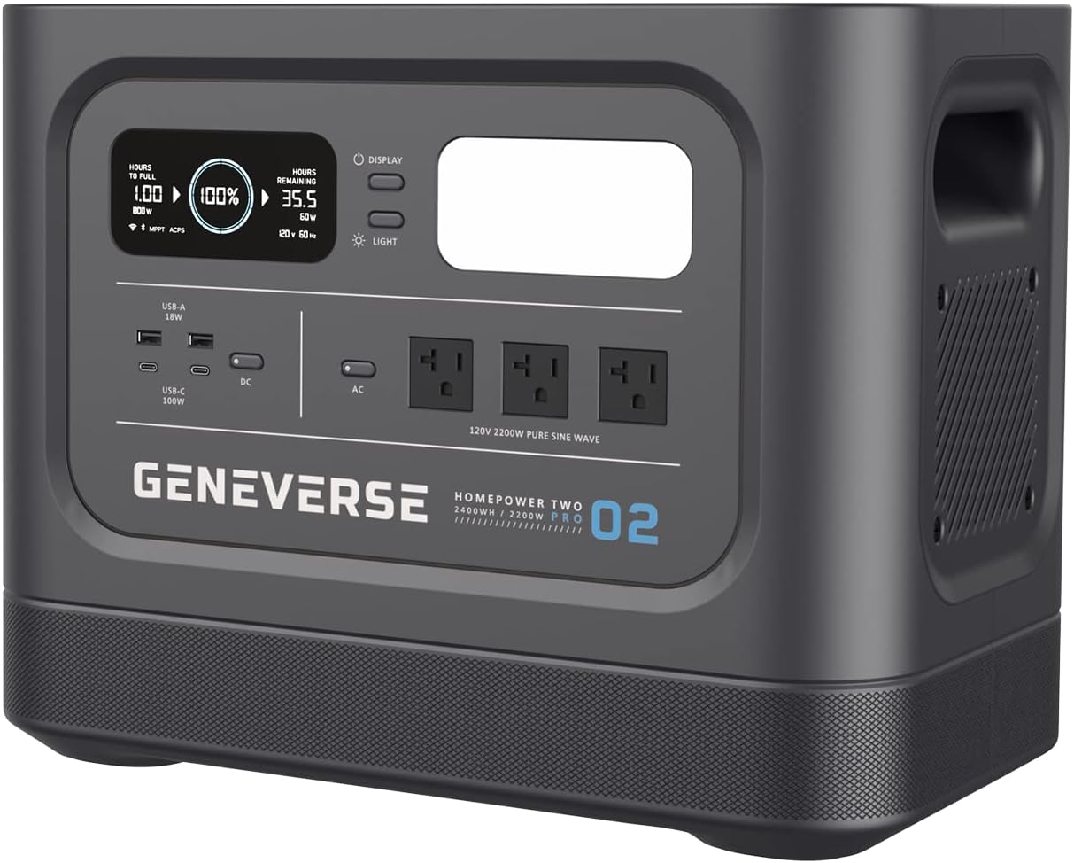 Geneverse 2419Wh LiFePO4 Power: 7 Outlets, 4400W