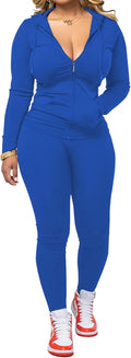 Women Two Piece Tracksuit Set - Long Sleeve Zip Hoodie & Joggers
