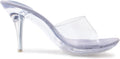 Clear Heels Stiletto Sandals with Transparent Strap - Elegant High
