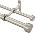 Kemmie Heavy Duty Double Curtain Rods with Cylindrical Caps