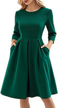Summer Dresses for Women with Pockets - Midi A-Line Swing Dress