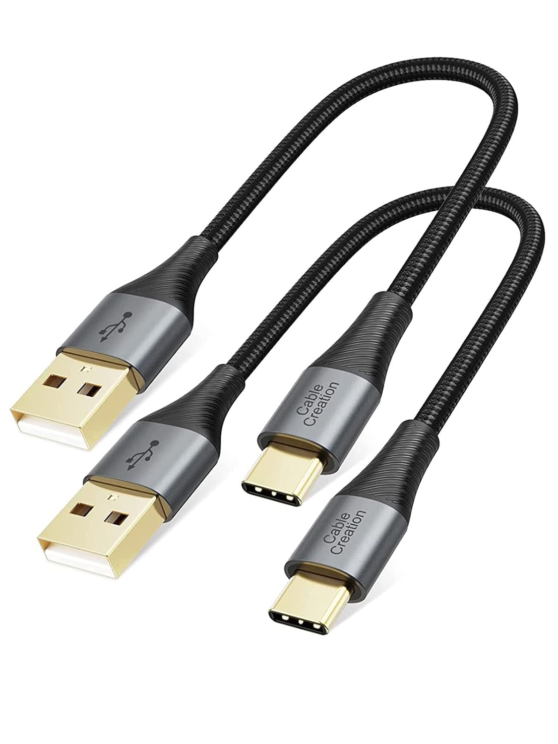 Fast Charging Short USB-C Cable 2-Pack