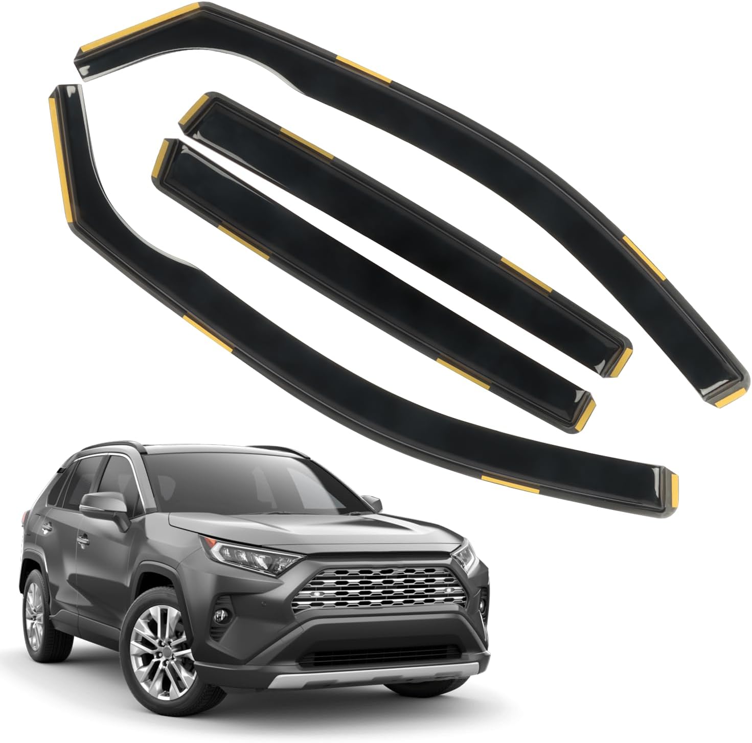 4 PCS in-Channel Window Rain Guards for 2019-2025 Toyota RAV4