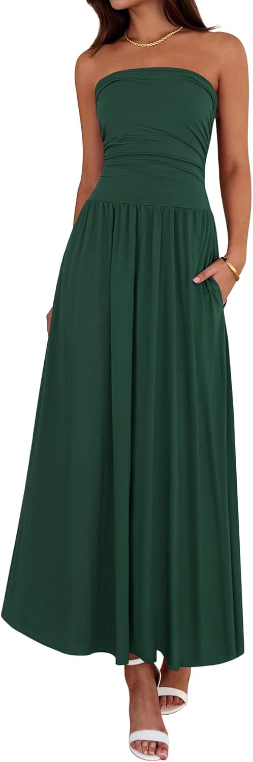 BTFBM Summer Maxi Dresses for Women with Pockets and Style