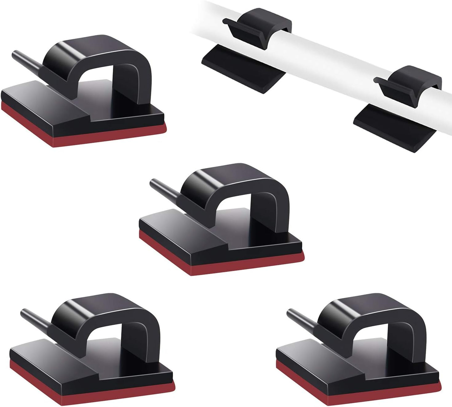 Soulwit 50 Self-Adhesive Cable Clips - Tidy Cables Easily!