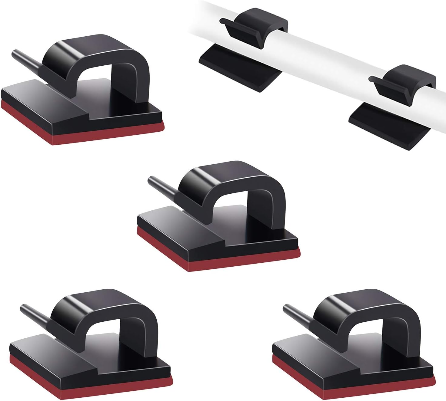 Soulwit 50 Self-Adhesive Cable Clips - Tidy Cables Easily!