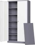 Letaya Metal Storage Cabinet with Lock Door and 5 Shelves - Heavy-Duty