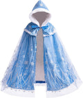 Girls Princess Cape for Elsa Kids Warm Hooded Cloak Dress up 2-10Years