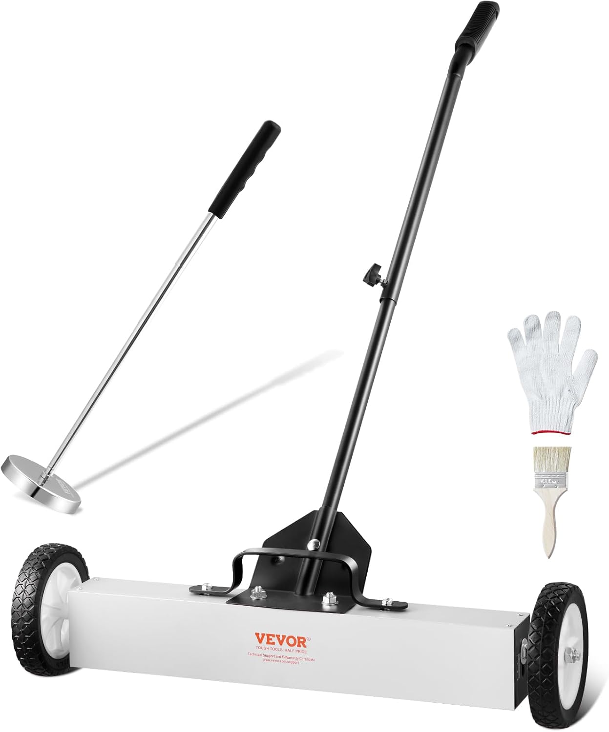 VEVOR 24-Inch Magnetic Sweeper with Wheels for Easy Cleanup