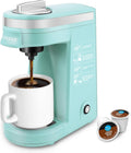 Single Serve Coffee Maker for K Pod and Ground Coffee - Compact Cyan