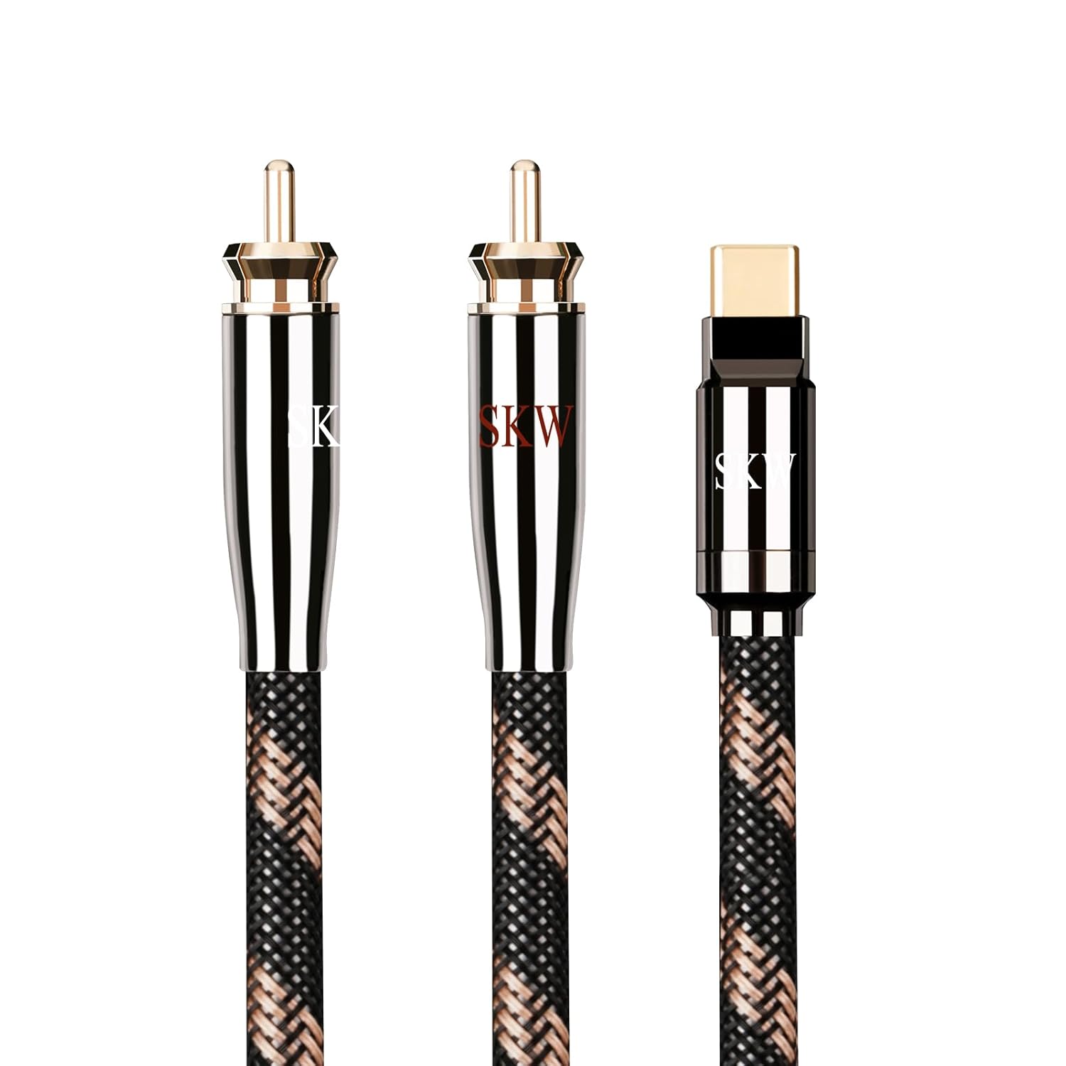 SKW USB C to 2 RCA Audio Cable for High-Quality Sound Transfer