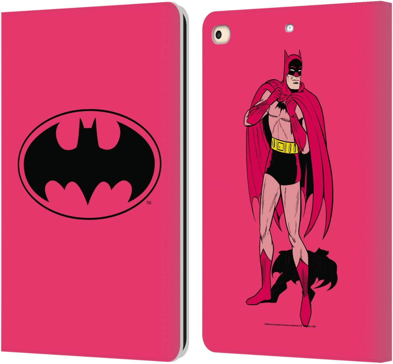 Batman DC Comics Pink Logos Leather Wallet Case for iPad 9.7