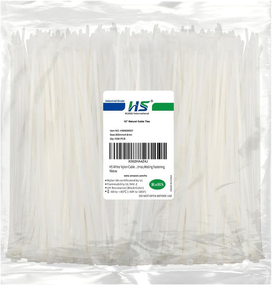 Heavy Duty 12 Inch Nylon Cable Ties for Electrical Fastening